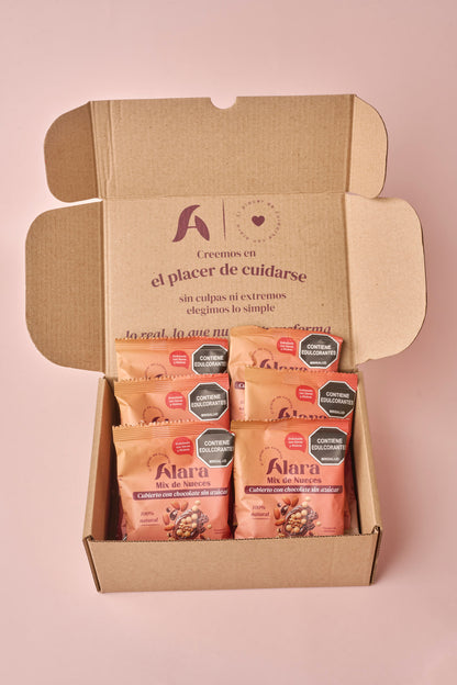 Nuez almendras y quinoa recubiertos de chocolate sin azúcar Alara Saludable Colombia