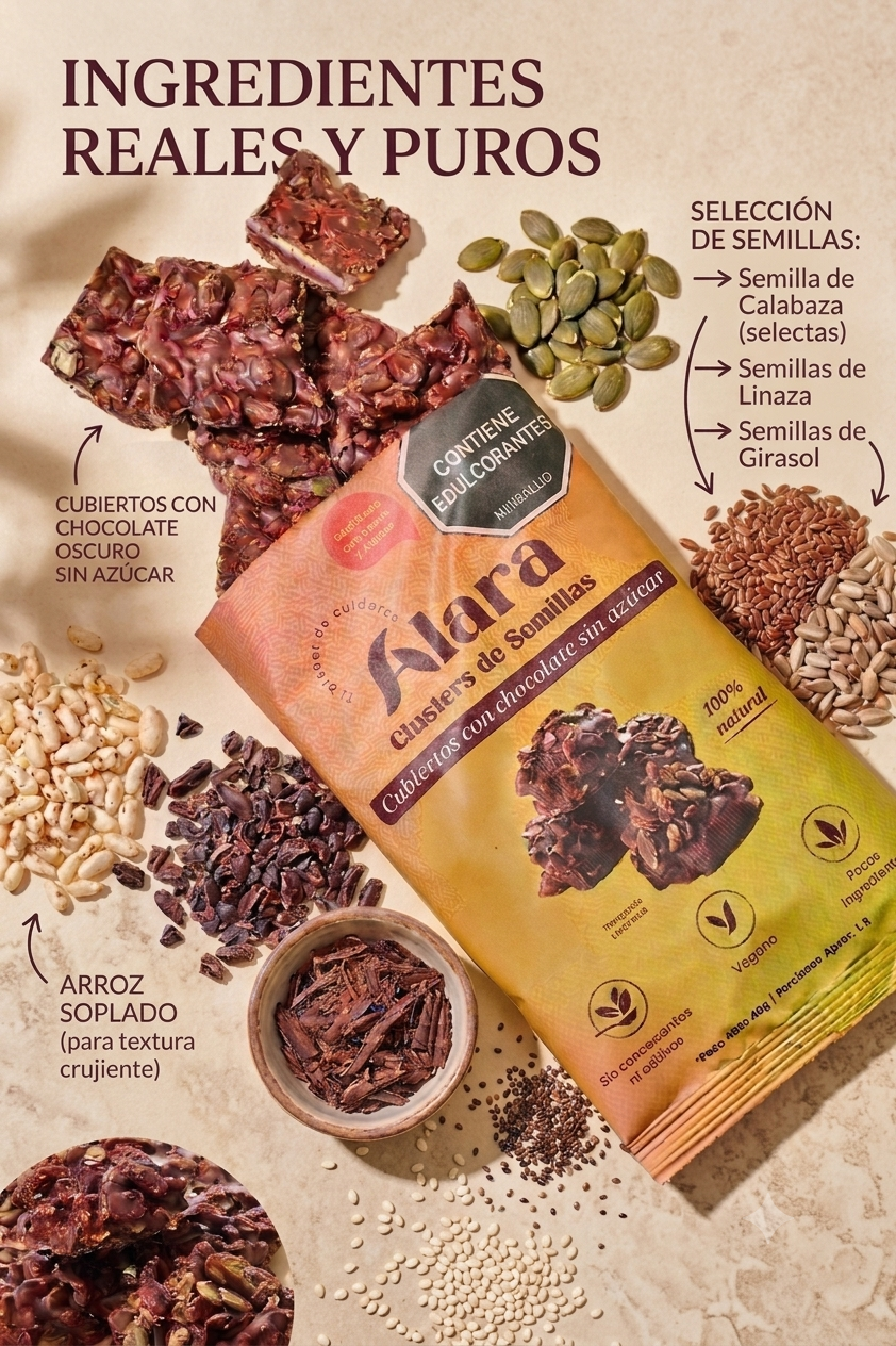 clusters de semillas sin azúcar x 6 | Alara saludable